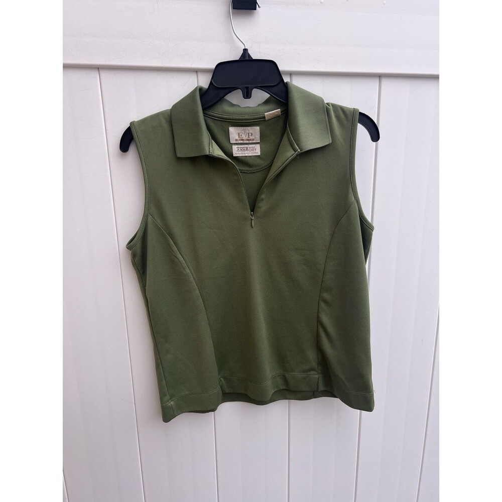 EP Pro Tour Dry Golf Polo Womens Size Medium Sleeveless Pullover Top Green